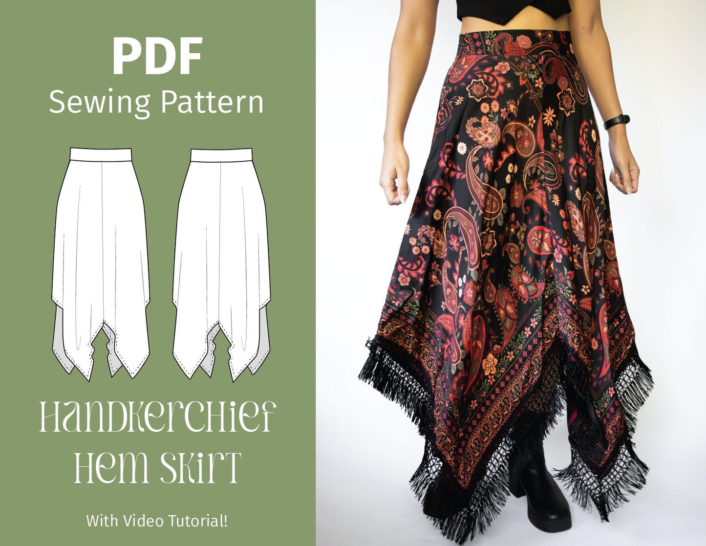 Handkerchief Hem Skirt - PDF Pattern