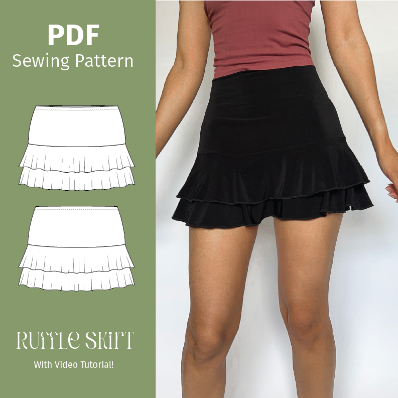 Layered Ruffle Skirt PDF Sewing Pattern - Main Image