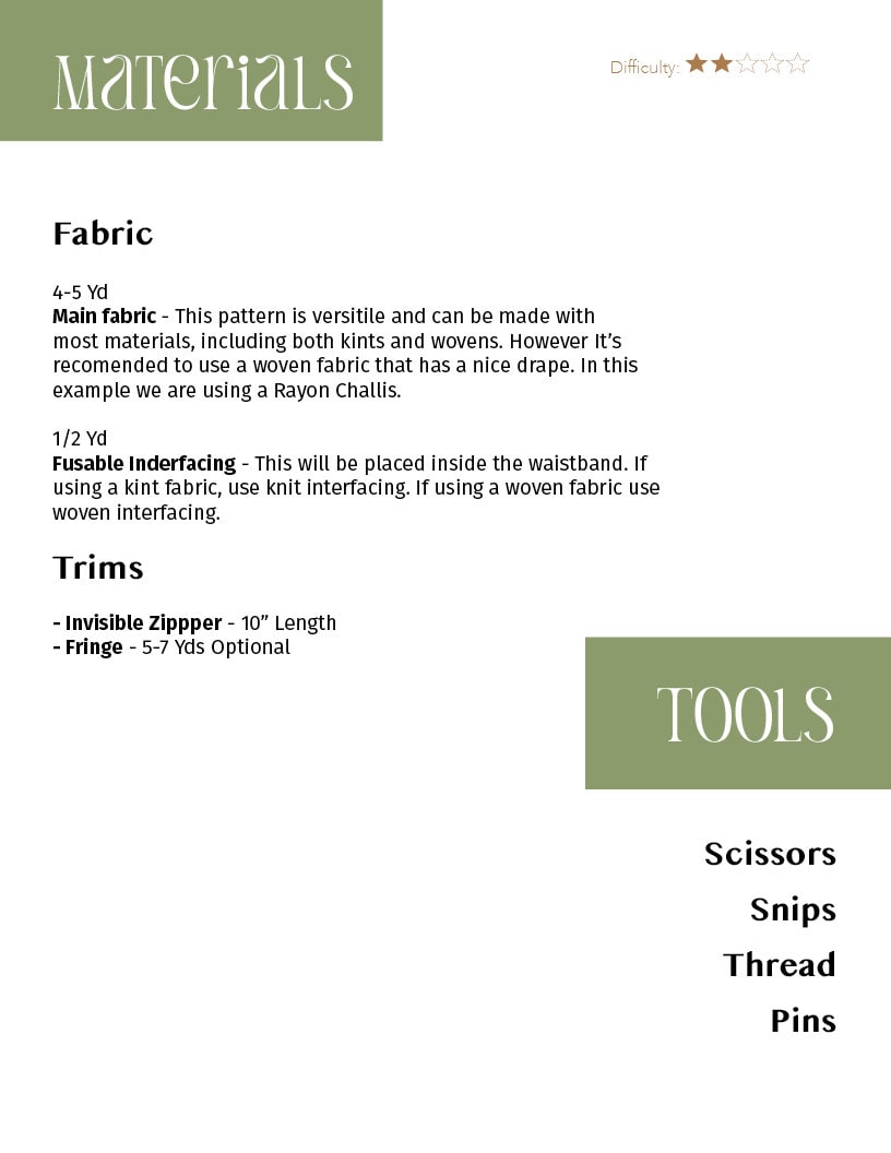 Handkerchief Hem Skirt - PDF Pattern