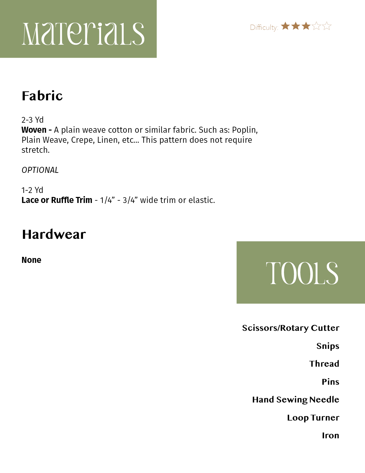 Babydoll Dress - PDF Sewing Pattern