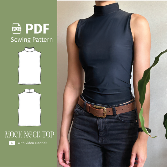 Sleeveless Mock Neck Top - PDF Sewing Pattern